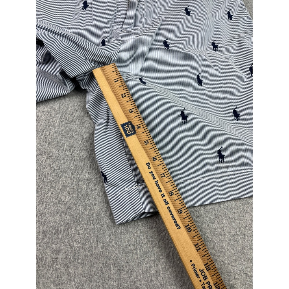 Polo Ralph Lauren Shorts Mens 35 Blue White Seersucker Striped Pony All Over - Picture 7 of 8